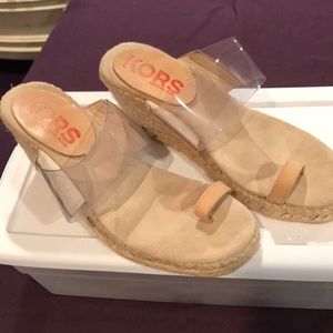 Kors by Michael Kors Nubuck and clear espadrille